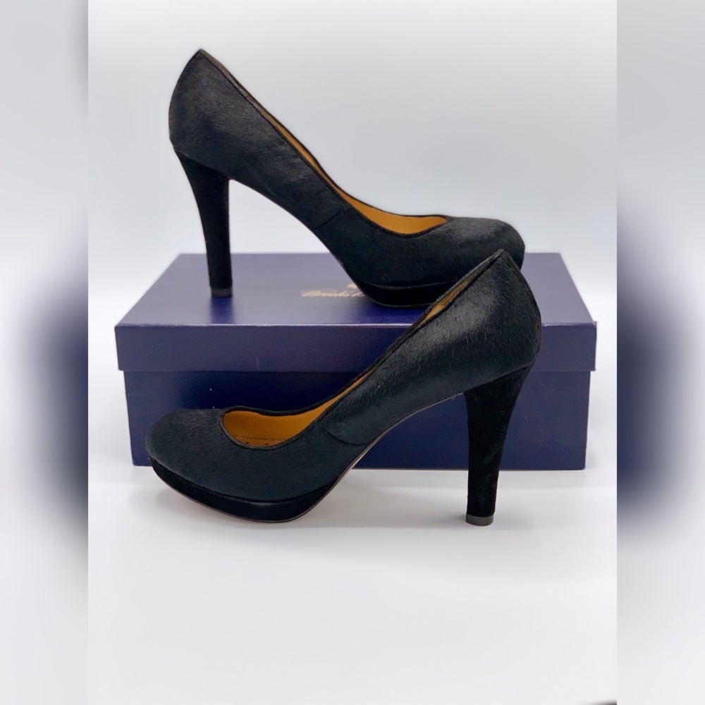 Brooks Brother Black Pony Hair Heels
